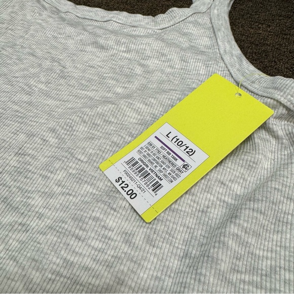 L (10/12) - Girls Ribbed Gray Tank Top - ALL IN MOTION Grey NEW - Picture 4 of 4